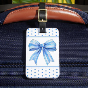 Personalisierte Uferfarbe Blau und Weiß Gepäckanhänger