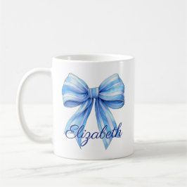 Personalisierte Uferfarbe Blau und Weiß Kaffeetasse