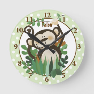 Personalisierte Uhr der niedlichen Affen