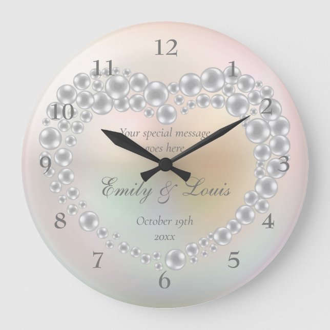 Personalisierte Uhr zur Hochzeitszeit (Vorderseite)