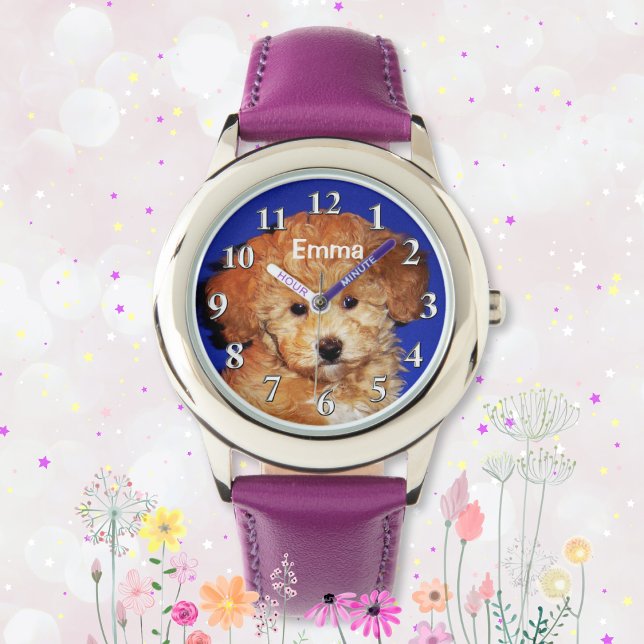 Personalisierte Uhren für Mädchen, IHR FOTO, NAME (Girls Photo Watch. Gifts for 6 year old girl. Gift Ideas for 7 year old girl. )