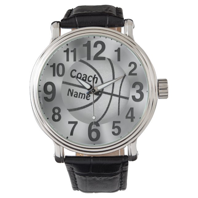 Personalisierte Uhren für Trainer "Coach" und NAME (Vorderseite)