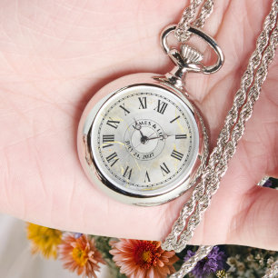Personalisierte Uhrenhalskette mit römischen Ziffe Armbanduhr