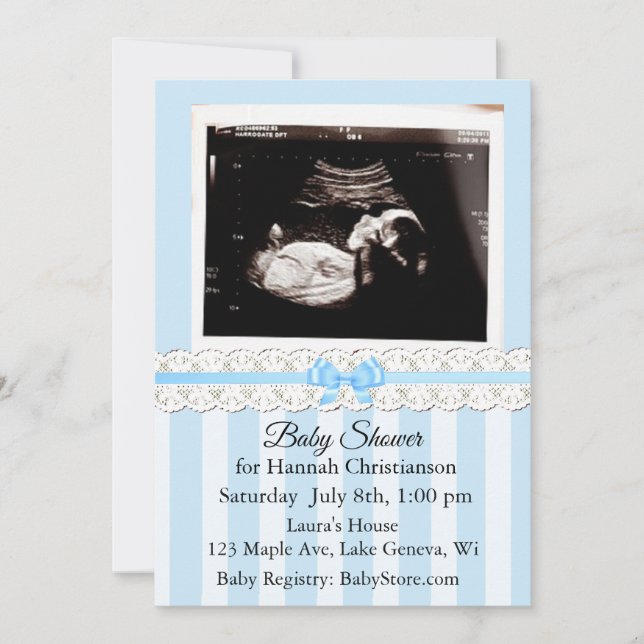 Personalisierte Ultrasound Baby Dusche Einladungen (Vorderseite)