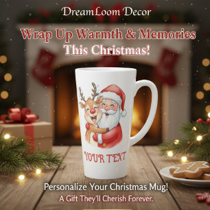 Personalisierte Umarmung von Weihnachtsmann & Rent Milchtasse