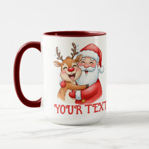 Personalisierte Umarmung von Weihnachtsmann & Rent Tasse