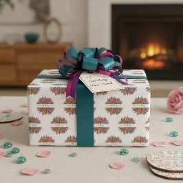 Personalisierte Umhüllung aus Regenbogen und Leopa Geschenkpapier