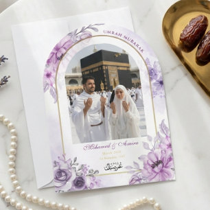 Personalisierte Umrah Mubarak mit Foto-Grußkarte Einladung