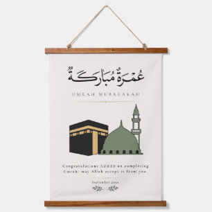 Personalisierte Umrah Mubarakah Wandteppich Mit Holzrahmen