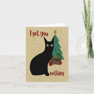 Personalisierte unartige lustige schwarze Katze We Feiertagskarte