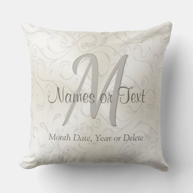 Personalisierte und Monogramm-Hochzeitskissen Kissen (Vorderseite)