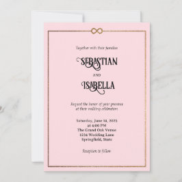 Personalisierte Unendlichkeit Liebe Rosa Hochzeit  Einladung