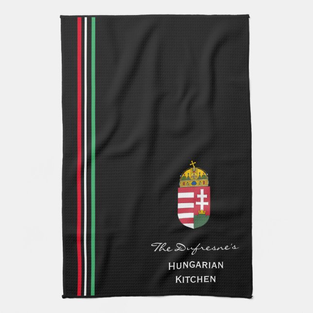 Personalisierte Ungarische Küche mit Wappen Küchentuch (Vertikal)
