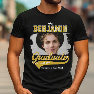 Personalisierte Uni Graduate Foto Abschluss T-Shirt