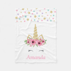 Personalisierte Unicorn-Fleece-Decke Fleecedecke