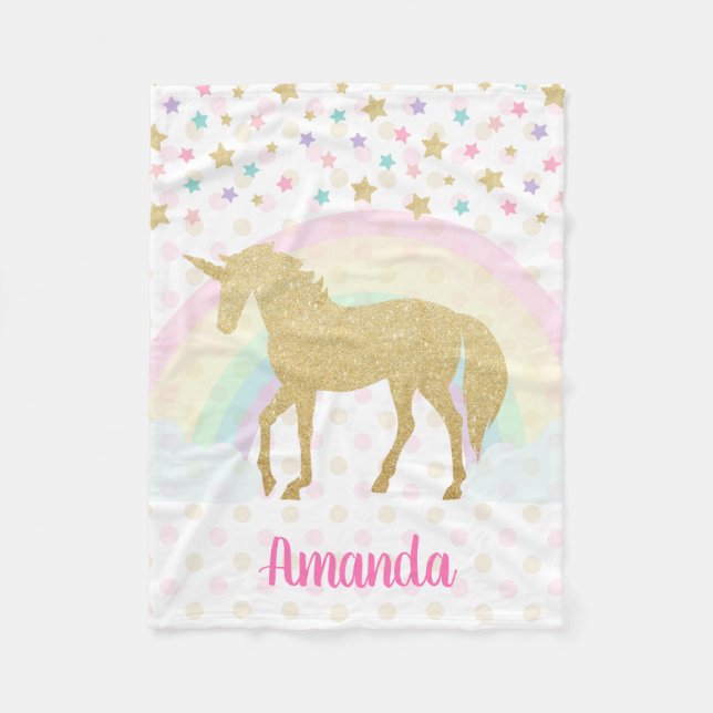 Personalisierte Unicorn-Fleece-Decke Fleecedecke (Vorderseite)