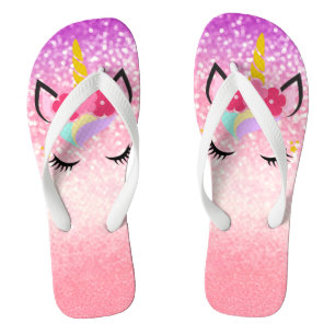 Personalisierte Unicorn Ombre Glitte Flipflop Sand
