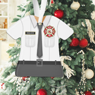 Personalisierte Uniform eines Feuerwehrbeamten Ornament