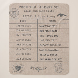 Personalisierte "Unsere Liebesgeschichte"-Biblioth Sherpadecke