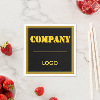 Personalisierte Unternehmens-Schwarz-Moderne-Indiv Serviette