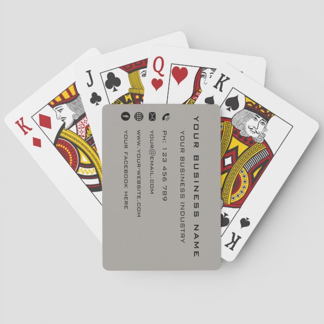 Personalisierte Unternehmensinformationskarten Spielkarten (Rückseite)