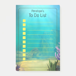 Personalisierte Unterwasserwelt 4x6" Post-it Klebezettel