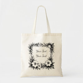 Personalisierte üppige Blumenrahmen-Tasche Tragetasche