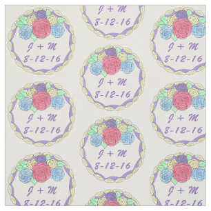 Personalisierte Ursprünge Datum Blumenkuchen Stoff