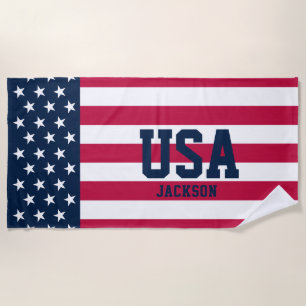 Personalisierte US Flagge US-Flagge Strandtuch