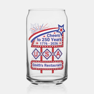 Personalisierte USA 250 – Patriotische Retro-Marki Dosenglas