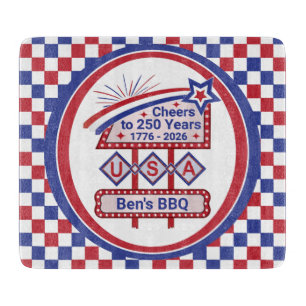 Personalisierte USA 250–Patriotische Retro-Markise Schneidebrett