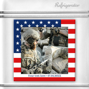 Personalisierte USA Flag Patriot Foto Magnet