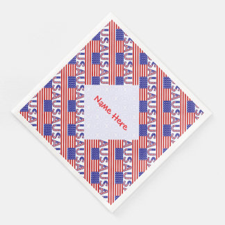 Personalisierte USA-Flagge gekachelt Serviette