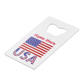 Personalisierte USA-Flagge Geldbeutel Flaschenöffner