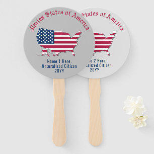 Personalisierte USA Flaggenkarte "American 2 Citiz Fächer