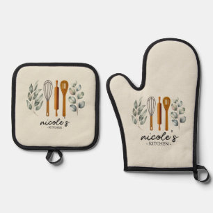Personalisierte Utensilien Ofenhandschuh & Topflap Topflappen-Set