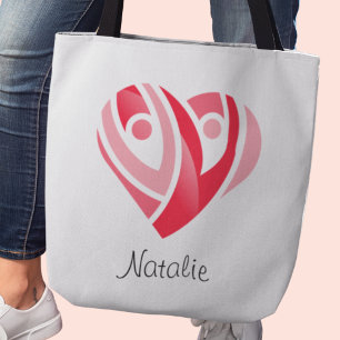 Personalisierte Valentine Heart Tote Bag Tasche