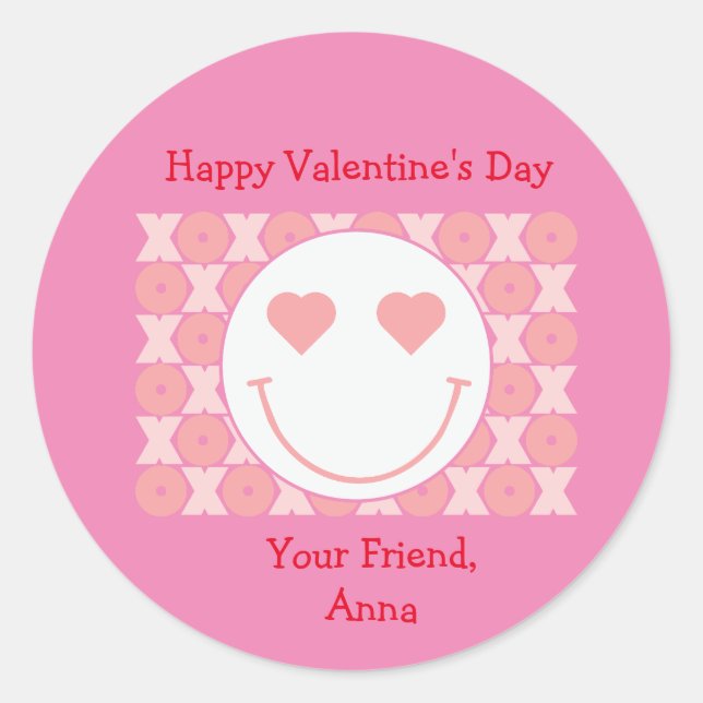 Personalisierte Valentine-Party-Aufkleber Runder Aufkleber (Vorderseite)
