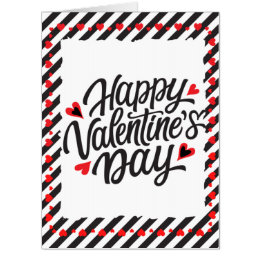 Personalisierte Valentinkarte Schwarz, Rot und Wei