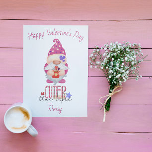 Personalisierte Valentins-Gnom-Karte Feiertagskarte