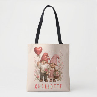 Personalisierte Valentins-Gnome Custom Tasche