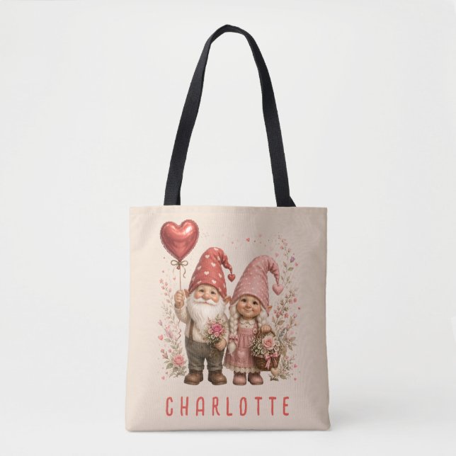 Personalisierte Valentins-Gnome Custom Tasche (Vorderseite)