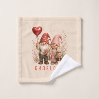 Personalisierte Valentins-Gnome Custom Waschlappen