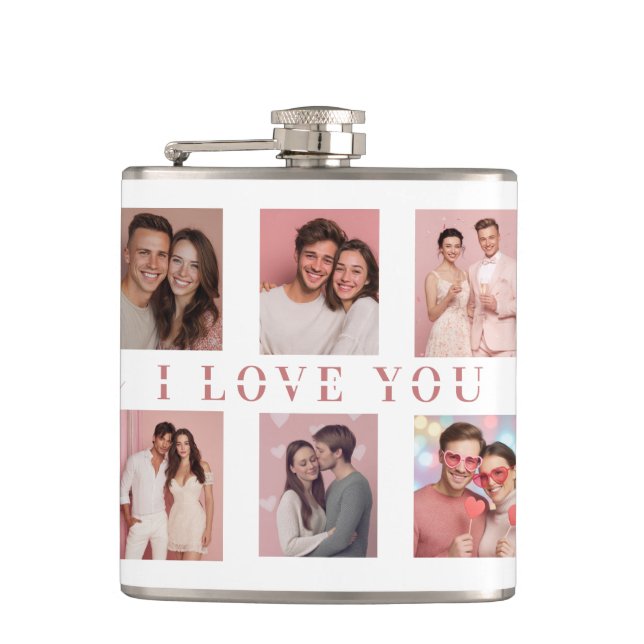 Personalisierte Valentinstag-Flasche | Benutzerdef Flachmann (Vorderseite)