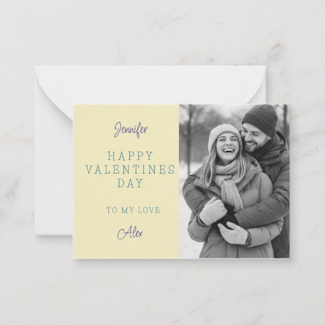 Personalisierte Valentinstag-Fotokarte  Mitteilungskarte (Vorderseite)
