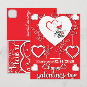 Personalisierte Valentinstag-Katzen sagen Ich lieb Feiertagspostkarte