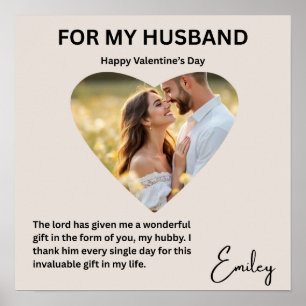 Personalisierte Valentinstag-Wandkunst für Ehemann Poster