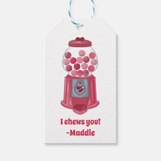 Personalisierte Valentinstrahlmaschine Geschenkanhänger (Vorderseite)
