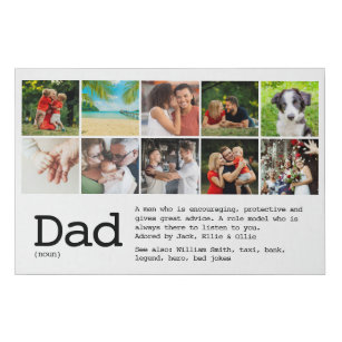 Personalisierte Vater-Definition-FotoCollage Künstlicher Leinwanddruck