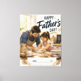 Personalisierte Vater-Tochter-Back-Leinwand Leinwanddruck